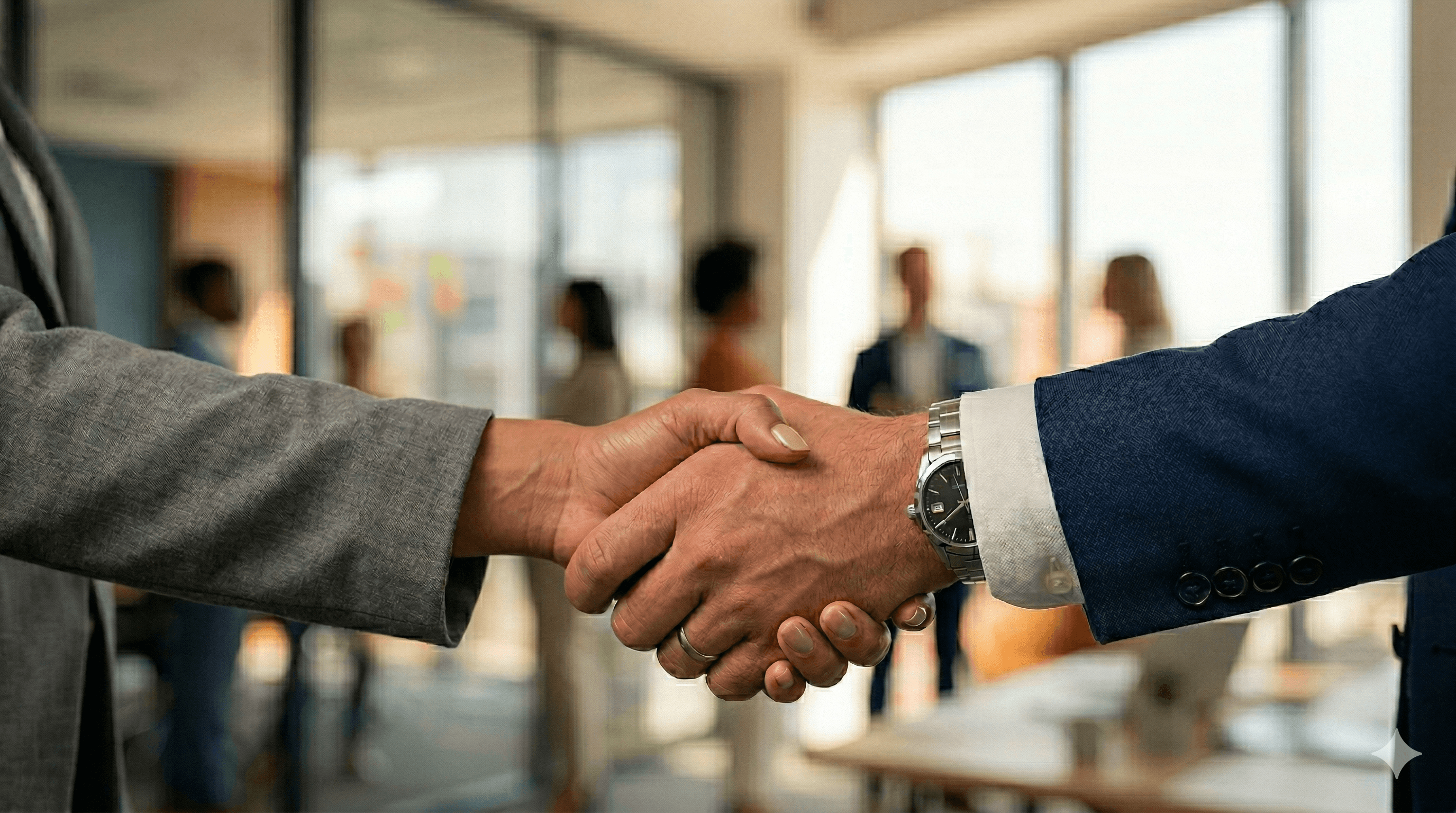 Professional handshake representing broker partnership