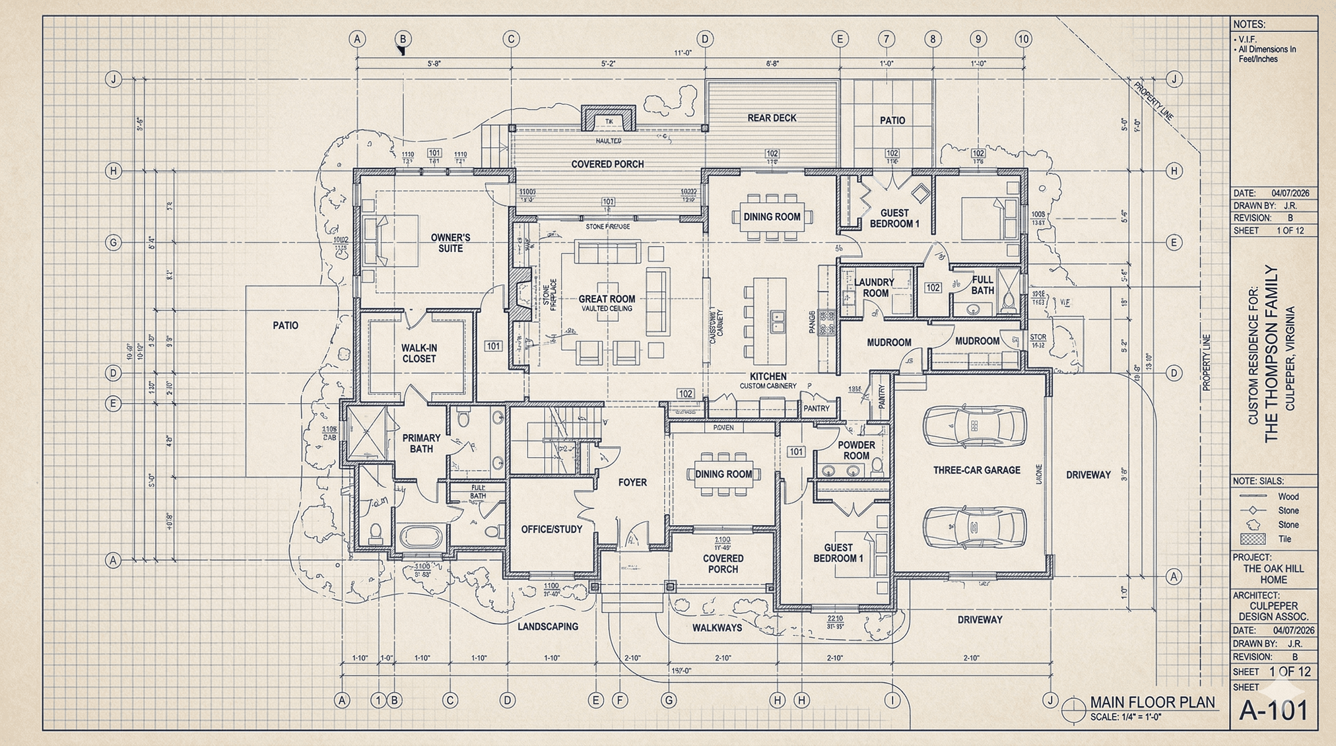 Architectural blueprint floor plan drawing
