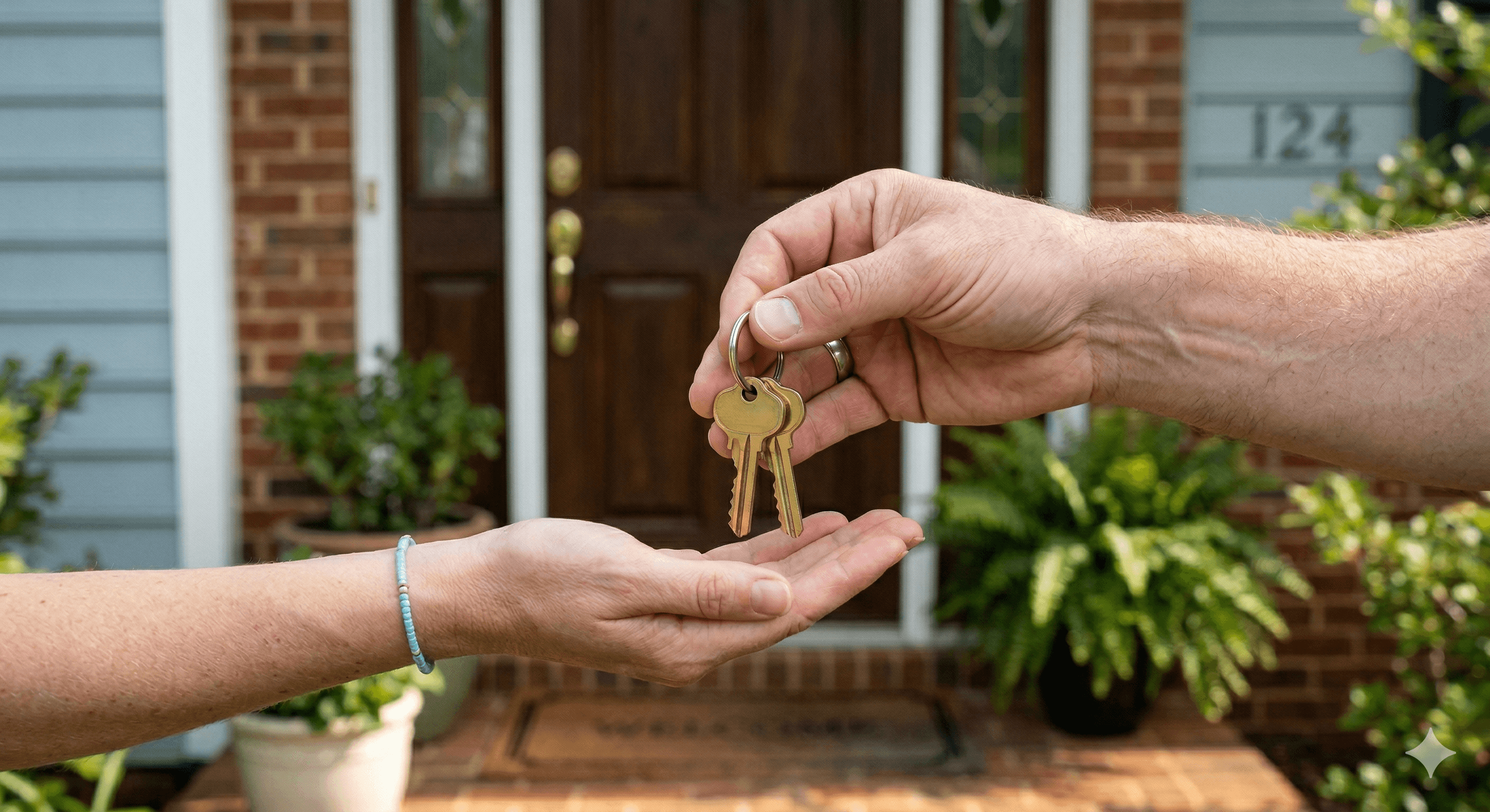 Homeowner receiving keys to their new custom Trigon home